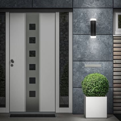 Brilo - LED vägglampa för utomhusbruk 2xGU10/4,7W/230V IP44 4000K svart