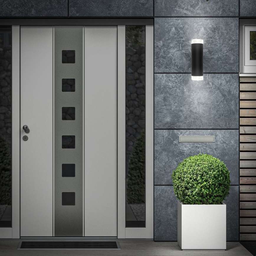 Brilo - LED vägglampa för utomhusbruk 2xGU10/4,7W/230V IP44 4000K svart