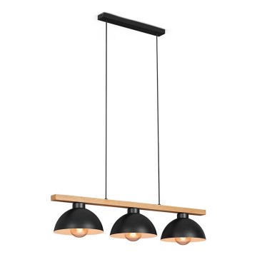 Brilo - Ljuskrona med textilsladd 3xE27/40W/230V gummiträd