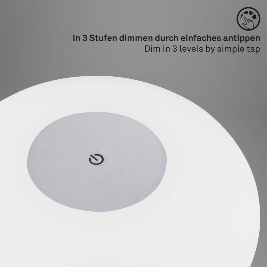 Brilo - LED-dimmbar uppladdningsbar utomhusbordslampa OLANA LED/3W/5V 3300K IP44 2000 mAh