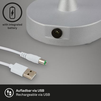 Brilo - LED-dimmbar uppladdningsbar utomhusbordslampa OLANA LED/3W/5V 3300K IP44 2000 mAh
