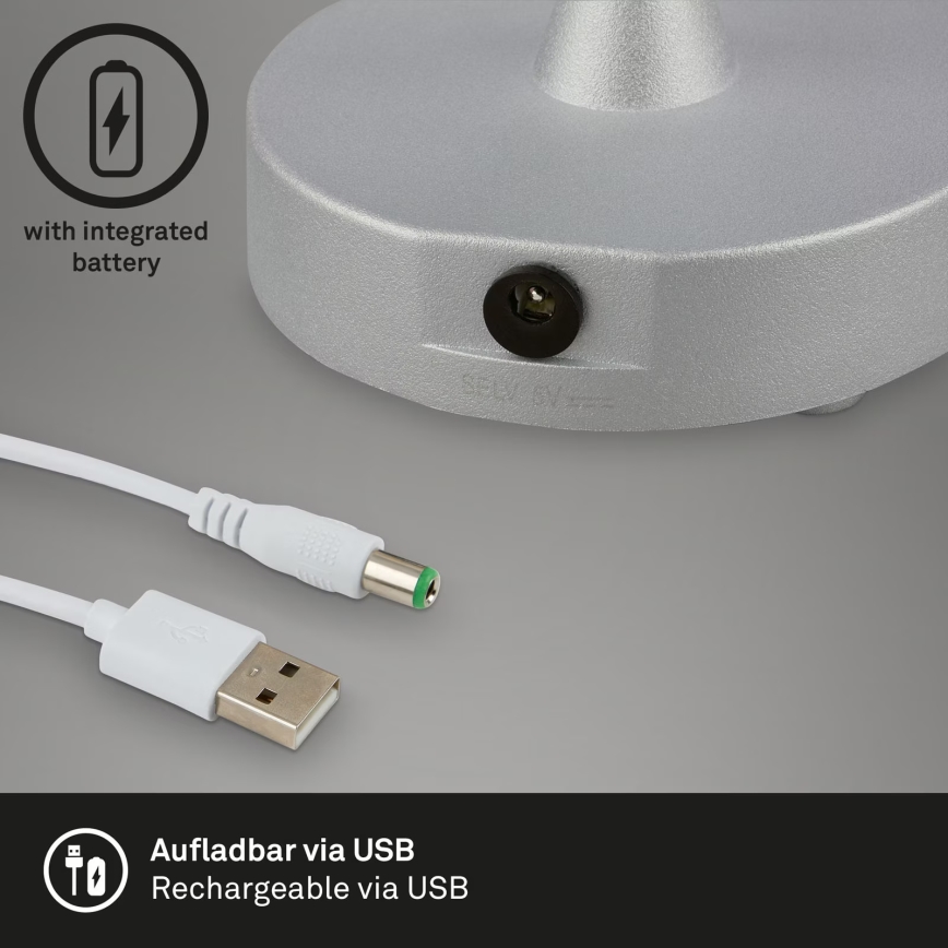 Brilo - LED-dimmbar uppladdningsbar utomhusbordslampa OLANA LED/3W/5V 3300K IP44 2000 mAh