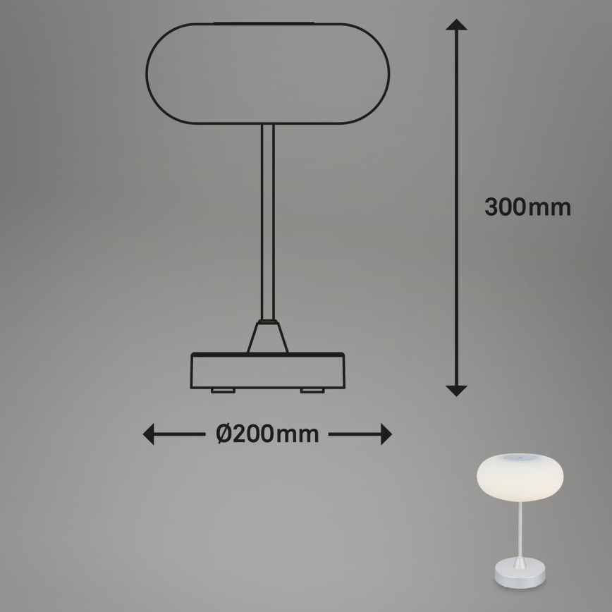 Brilo - LED-dimmbar uppladdningsbar utomhusbordslampa OLANA LED/3W/5V 3300K IP44 2000 mAh