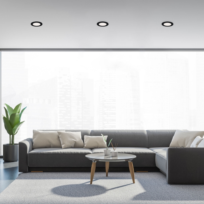 Brilo - Set om 3 LED-infällda badrumsdownlights FLAT LED/6W/230V IP44 svart