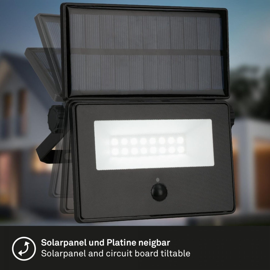 Brilo - Solcellsstrålkastare med sensor LED/5W/5,5V IP54 1200 mAh