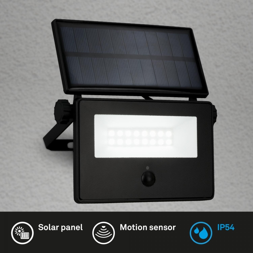 Brilo - Solcellsstrålkastare med sensor LED/5W/5,5V IP54 1200 mAh