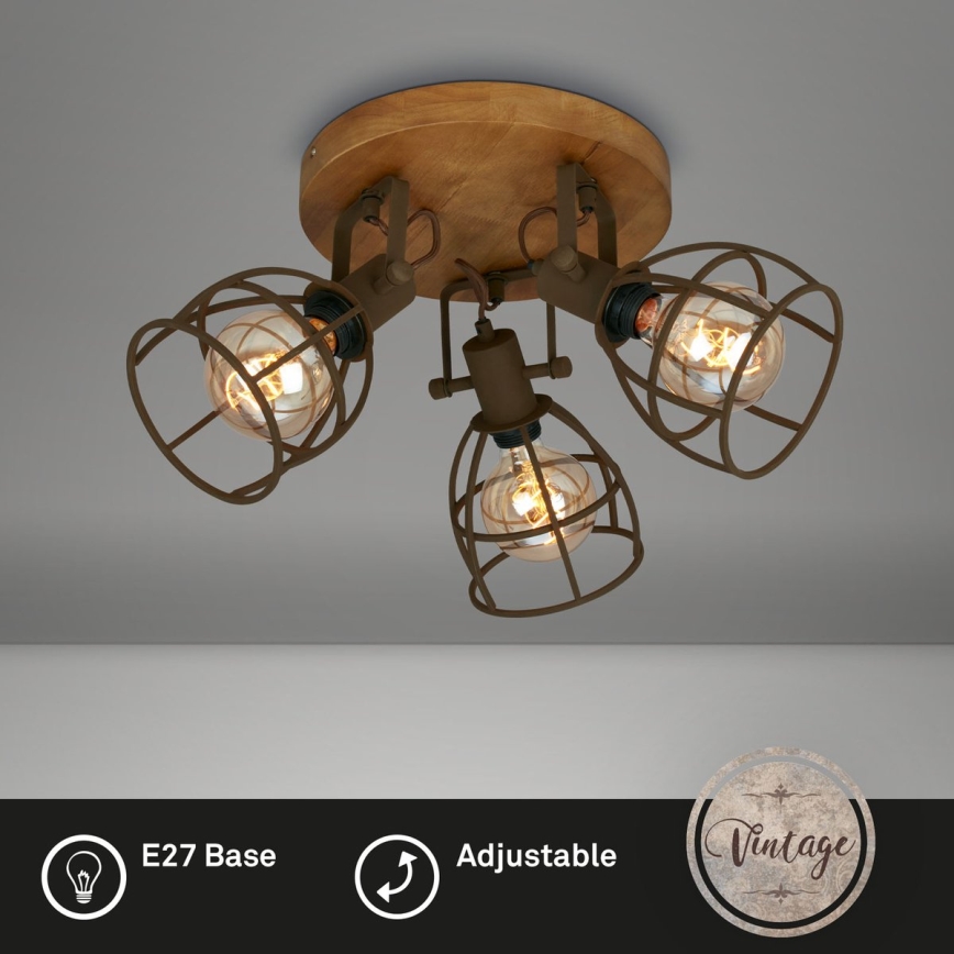 Brilo - Spotlight VINTAGE 3xE27/25W/230V