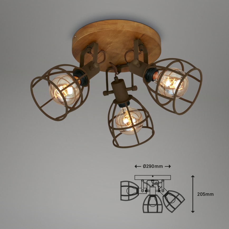 Brilo - Spotlight VINTAGE 3xE27/25W/230V