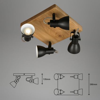 Brilo - Spotlight VINTAGE 4xGU10/35W/230V