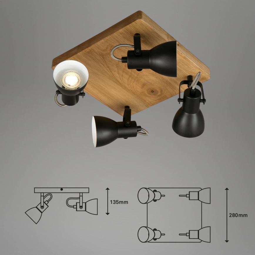 Brilo - Spotlight VINTAGE 4xGU10/35W/230V