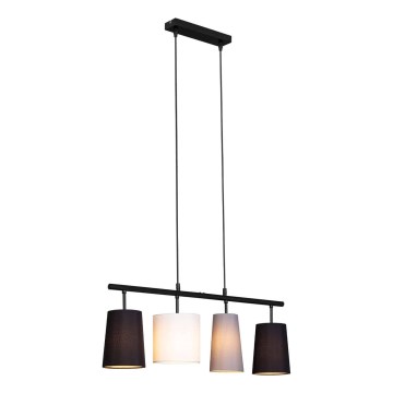 Brilo - Takpendel på vajer 4xE27/40W/230V svart/grå/vit