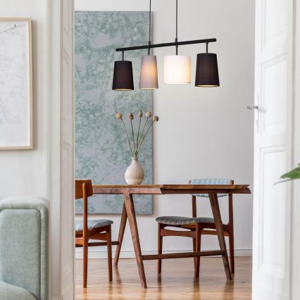 Brilo - Takpendel på vajer 4xE27/40W/230V svart/grå/vit