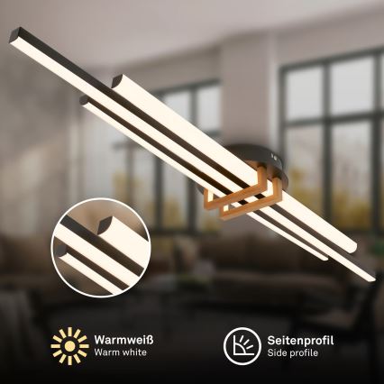 Brilo - TINKA LED taklampa 30 W/230 V, 3000 K, svart