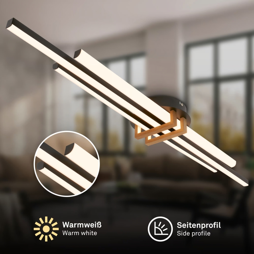 Brilo - TINKA LED taklampa 30 W/230 V, 3000 K, svart