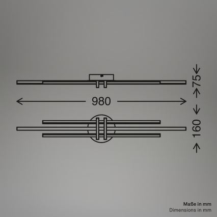 Brilo - TINKA LED taklampa 30 W/230 V, 3000 K, svart