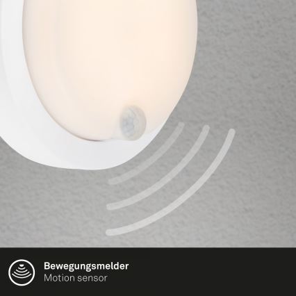 Brilo - Uppladdningsbar LED-utomhusvägglampa med sensor LED/4W/5V 4400 mAh IP44 vit