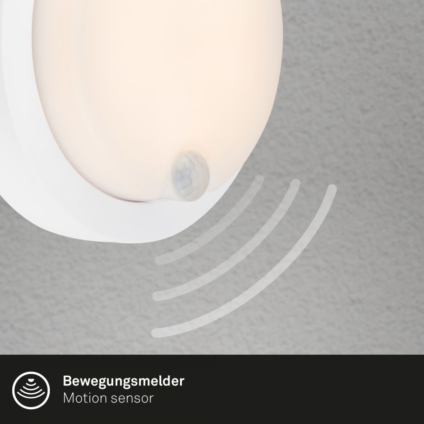 Brilo - Uppladdningsbar LED-utomhusvägglampa med sensor LED/4W/5V 4400 mAh IP44 vit