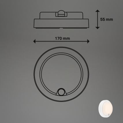 Brilo - Uppladdningsbar LED-utomhusvägglampa med sensor LED/4W/5V 4400 mAh IP44 vit