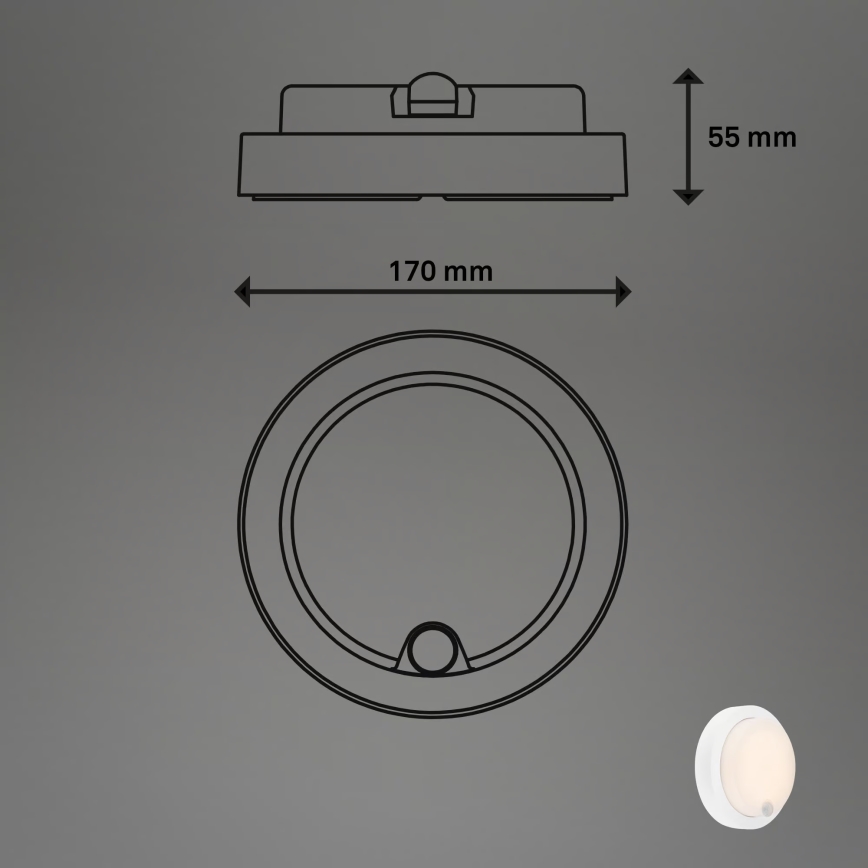Brilo - Uppladdningsbar LED-utomhusvägglampa med sensor LED/4W/5V 4400 mAh IP44 vit