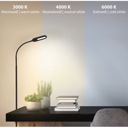 Briloner 1297-015 - LED dimbar flexibel golvlampa LED/6,6W/230V 3000K/4000K/6000K