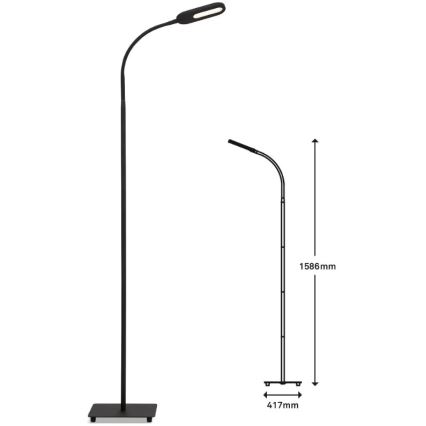 Briloner 1297-015 - LED dimbar flexibel golvlampa LED/6,6W/230V 3000K/4000K/6000K