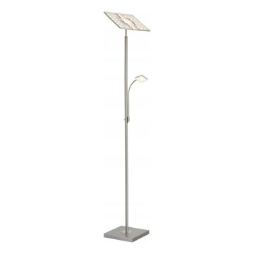 Briloner 1328-022 - Dimmbar LED-golvlampa LED/21W/230V + LED/3,5W mattkrom