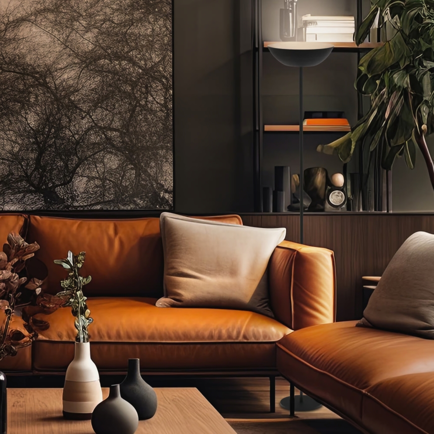 Briloner 1500015 - LED dimbar golvlampa ESTATE LED/8W/5V 4000 mAh svart