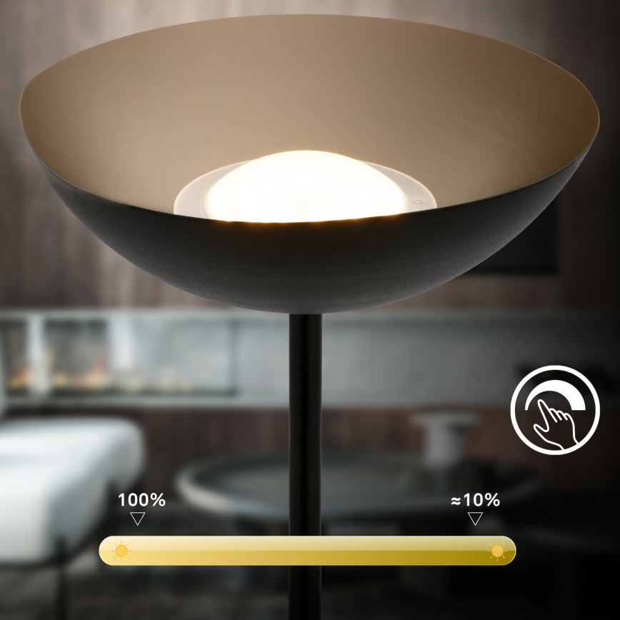 Briloner 1500015 - LED dimbar golvlampa ESTATE LED/8W/5V 4000 mAh svart