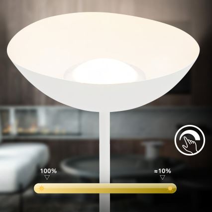 Briloner 1500016 - LED-dimbar golvlampa ESTATE LED/8W/5V 4000 mAh vit