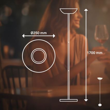 Briloner 1500016 - LED-dimbar golvlampa ESTATE LED/8W/5V 4000 mAh vit