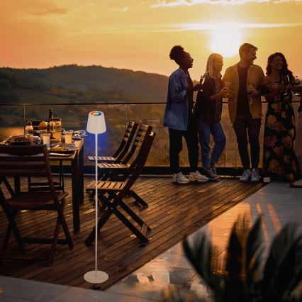 Briloner 1507016 - LED dimbar golvlampa KIKI LED/4,3W/5V IP44 2600 mAh vit