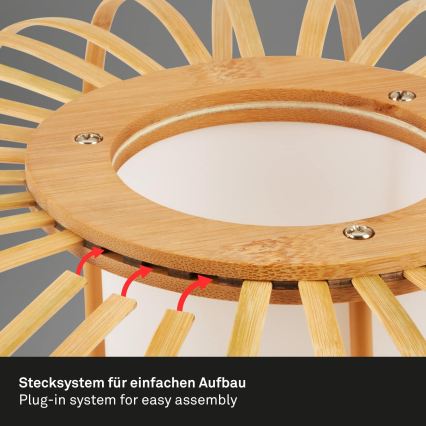 Briloner 1759011 - Golvlampa 1xE27/10W/230V bambu/svart