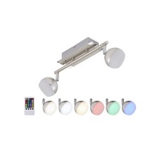 Briloner 2040-022 - LED RGB Dimbar spotlight 2xLED/3,3W/230V + Fjärrkontroll