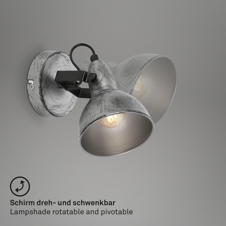 Briloner 2049-014 - Väggspotlight RETRO 1xE14/40W/230V grå