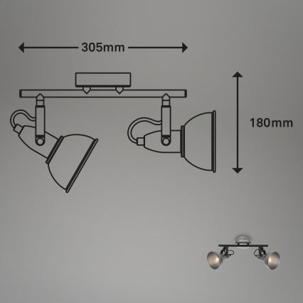 Briloner 2049-024 - Spotlight RETRO 2xE14/40W/230V grå