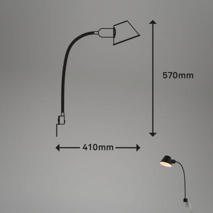 Briloner 2079-015 - Vägg flexible lampa 1xE27/10W/230V svart