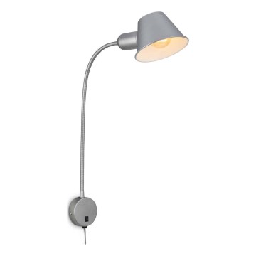 Briloner 2089-014 - Flexibel vägglampa BRELLO 1xE27/10W/230V mattkrom
