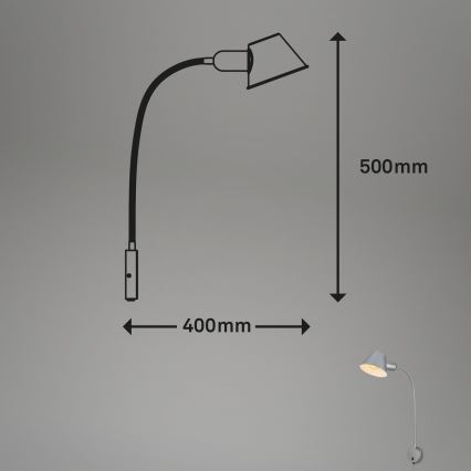 Briloner 2089-014 - Vägglampa 1xE27/10W/230V mattkrom