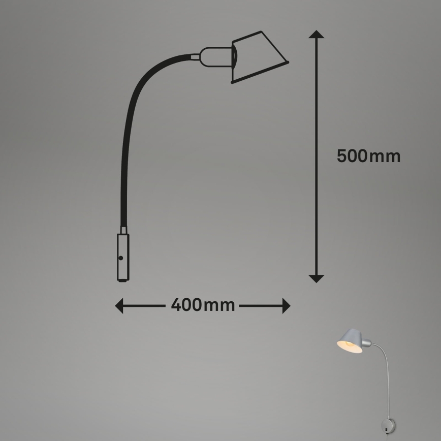Briloner 2089-014 - Vägglampa 1xE27/10W/230V mattkrom