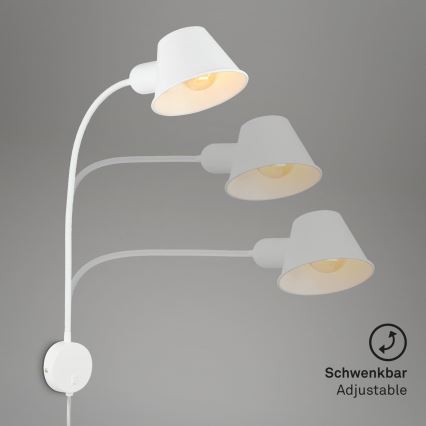 Briloner 2089-016 - Flexibel vägglampa BRELLO 1xE27/10W/230V vit