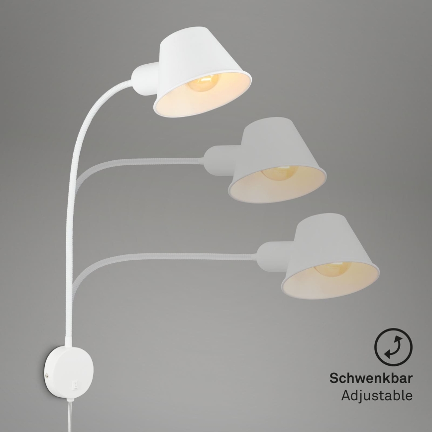 Briloner 2089-016 - Flexibel vägglampa BRELLO 1xE27/10W/230V vit