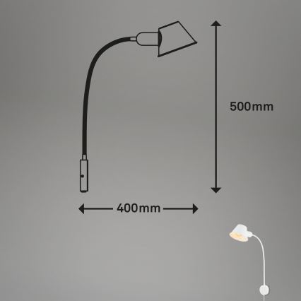 Briloner 2089-016 - Flexibel vägglampa BRELLO 1xE27/10W/230V vit