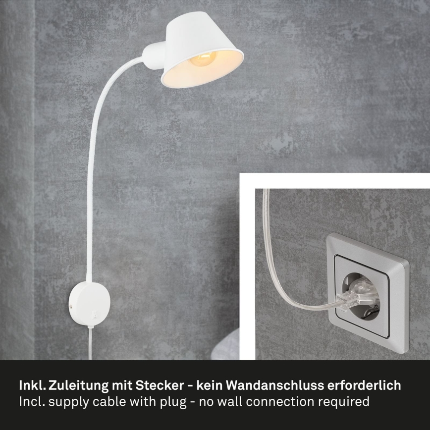 Briloner 2089-016 - Vägglampa 1xE27/10W/230V vit