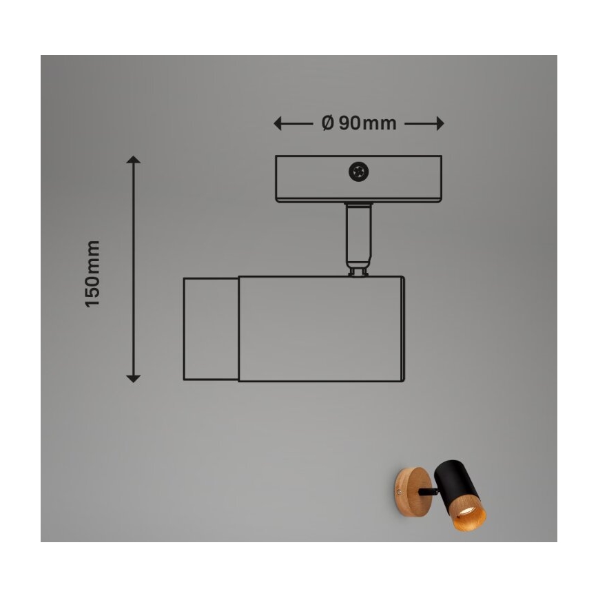 Briloner 2144015 - Väggspotlight SPOT 1xGU10/9W/230V