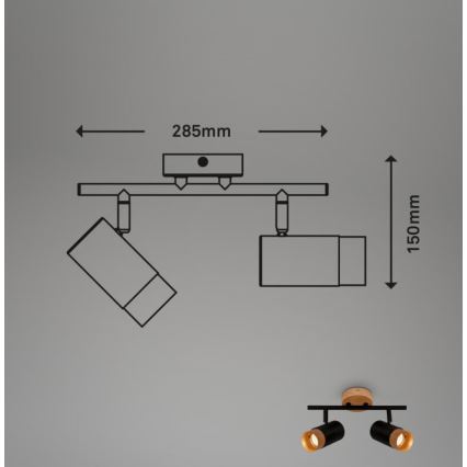 Briloner 2144025 - Spotlight SPOT 2xGU10/9W/230V