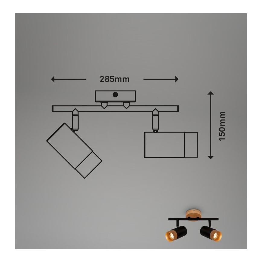 Briloner 2144025 - Spotlight SPOT 2xGU10/9W/230V