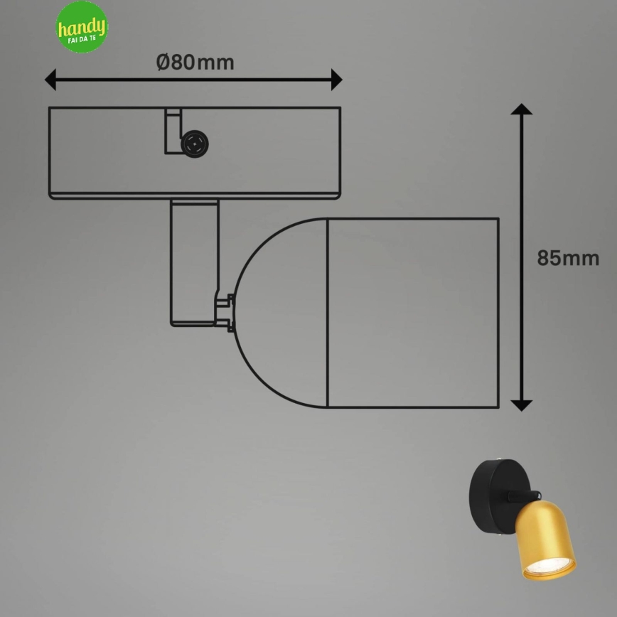 Briloner 2145-017 - Väggspotlight 1xGU10/9W/230V