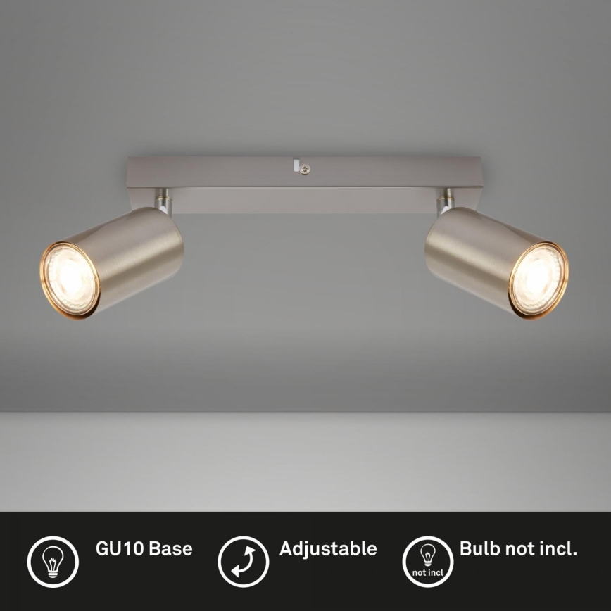 Briloner 2172-022 - Spotlampa SPOT 2xGU10/9W/230V matt krom