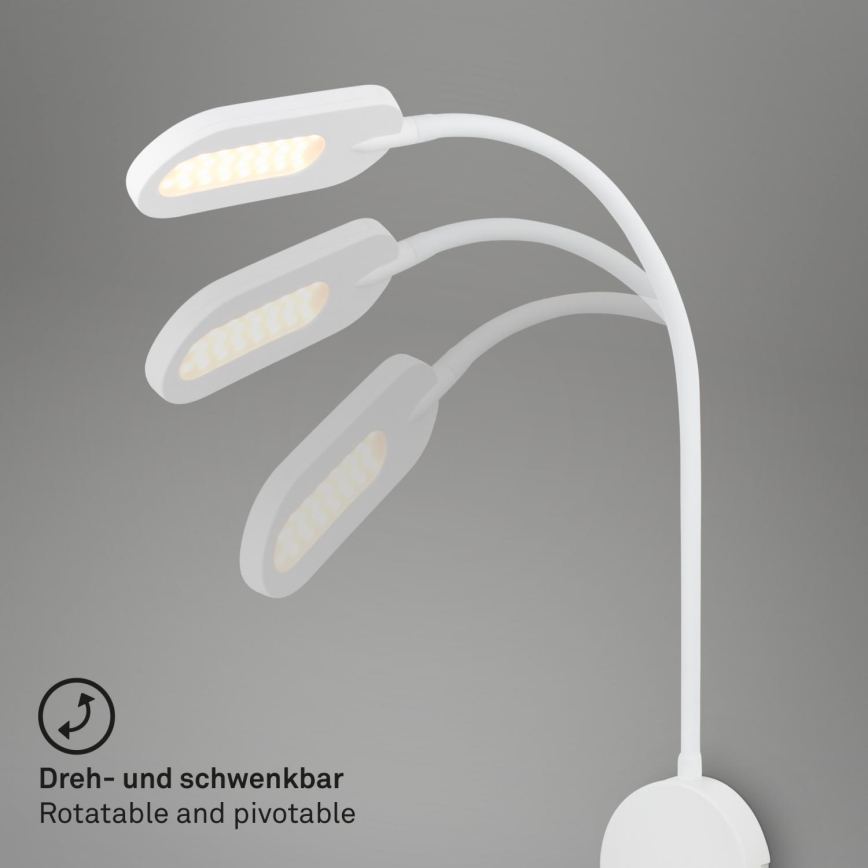 Briloner 2177016 - LED Ljusreglerad vägg flexibel lampa LED/6W/230V vit