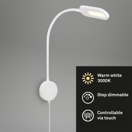 Briloner 2177016 - LED Ljusreglerad vägg flexibel lampa LED/6W/230V vit